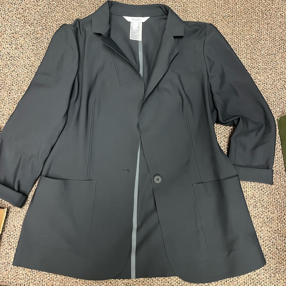 Banana Republic BR Sport Luxe Sculpt Stretch Blazer Black